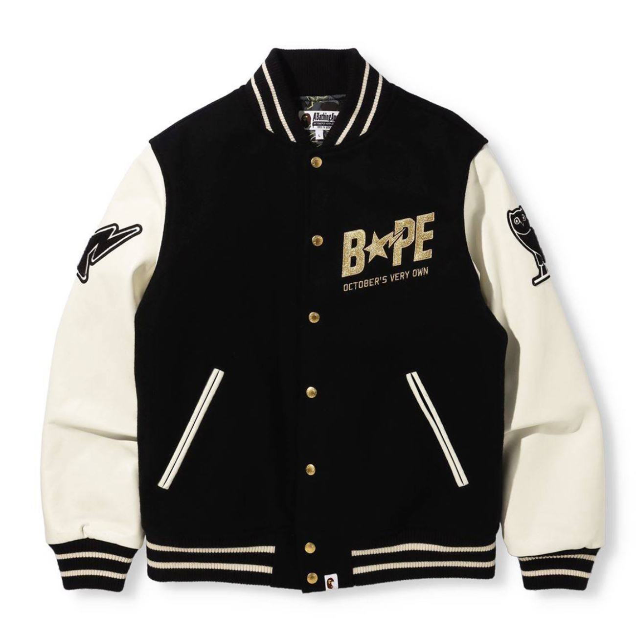 BAPE x OVO Varsity Jacket – Black